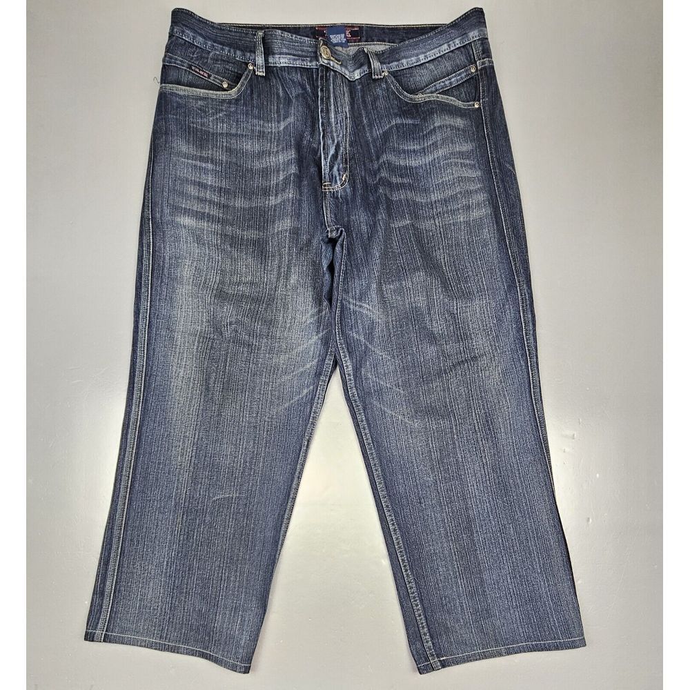 Tank Jeans Mens 42x30.‎ Vintage Skater Hip-Hop Baggy Y2k Blue Denim.